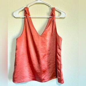 ‘Skies Are Blue’ Red silky blouse XS